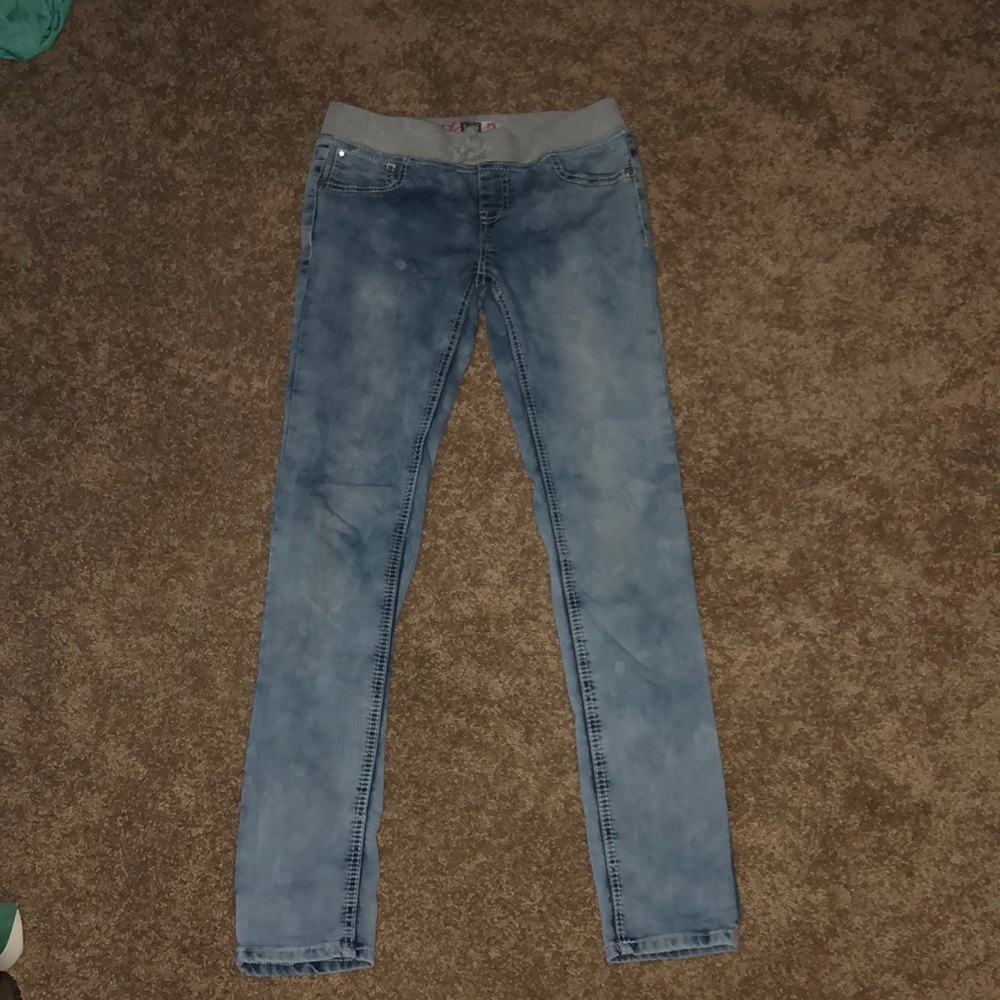 skinny blue jean jeggins